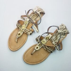 🌸 Coach | Snakeskin‎ Leather Sandals 8.5